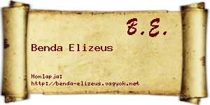 Benda Elizeus névjegykártya